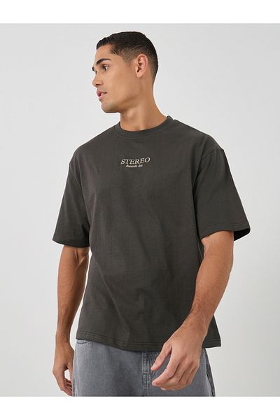 Styli Slogan Embroidered Round Neck T-Shirt