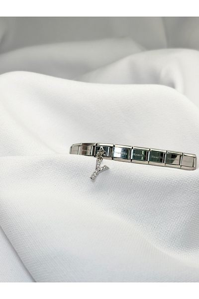 Sumen Butik Letter Y Stone Dangle Italian Bracelet Charm, Charm