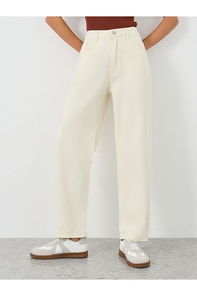 Styli Solid High Rise Tapered Fit Jeans