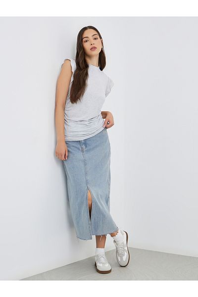 Styli Side Sleeveless Round Neck T-Shirt