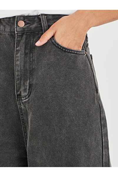 Styli Acid Wash Mid Rise Wide Leg Jeans