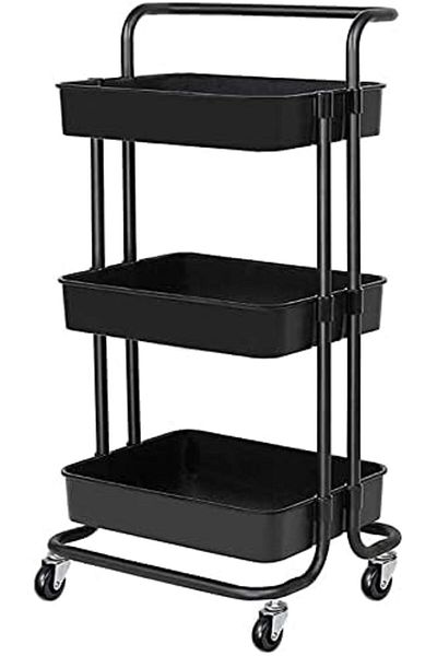 Türkiye 3-Tier Rolling Carts with Wheels Storage Cart Makeup Cart with Roller Wheels Mobile Storage Organize