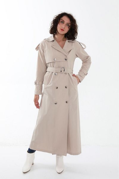 Jamila Raglan Sleeve Summer Unlined Full Length Women's Trench Coat, Cap