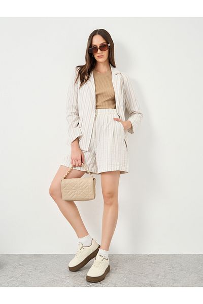Styli Striped Shorts with Side Pocket