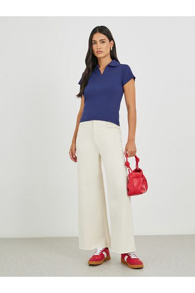 Styli Mid Rise Solid Stretchable Straight Fit Jeans