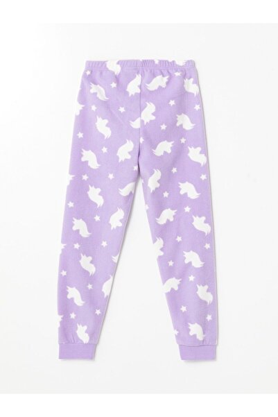 LC Waikiki Lila Beli Lastikli Polar Kız Çocuk Pijama Alt