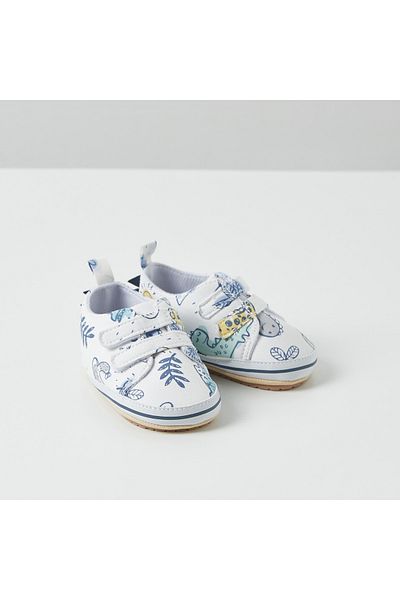 Juniors All-Over Print Booties with Hook and Loop Closure
