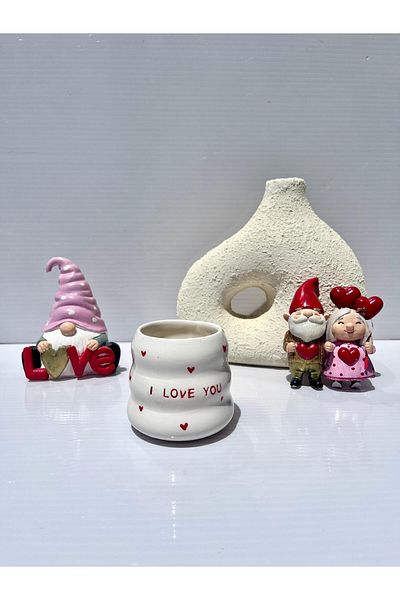 AYLEFE HOBBY I Love You Red Handmade Ceramic Bubble Cup 200ml