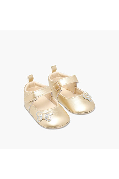 Juniors Butterfly Accent Booties with Hook and Loop Closure