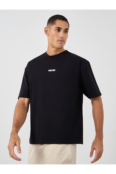 Styli Slogan Print Oversized Crew Neck T-Shirt