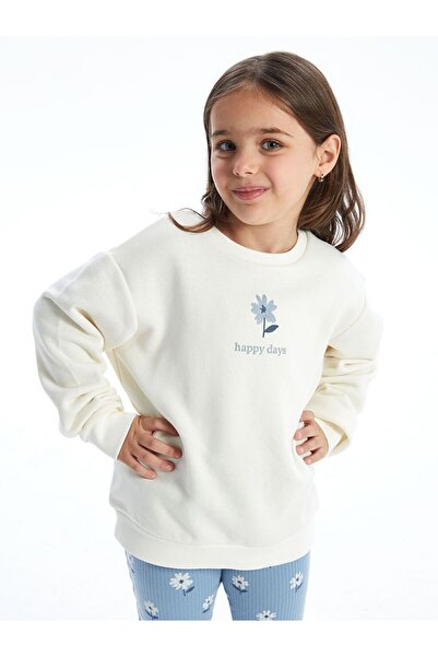 LC Waikiki Crew Neck Floral Baby Girl Sweatshirt and Leggings 2-Piece Set