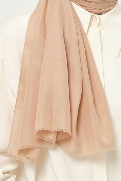 Madame Polo Plain Cheesecloth Shawl Thin Lightweight Summer Shawl Dark Beige