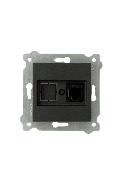 EXEN Priză de internet încastrată, cat. 6 neagră / 290-001403-253