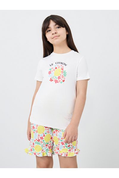 Styli Graphic Print Short Sleeve T-Shirt and Shorts Pyjama Set