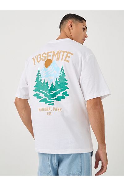 Styli Graphic Print Oversized Crew Neck T-Shirt