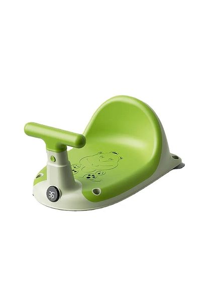 Little Mom Scaun de baie bebelusi Little Mom Green, cu spatar si ghidon de sustiere, afisaj de temperatura inte