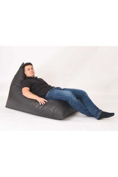 Pufrelax Bean Bag Armchair Kudos, -Leather Material - Black