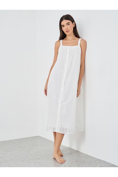 Styli Schiffli Strappy Buttoned Slipdress