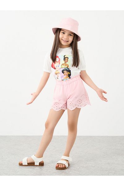 Styli Schiffli Hem Elastic Waistband Shorts