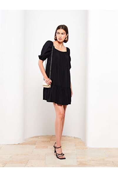 LC Waikiki Square Neck Straight Balloon Sleeve Dress