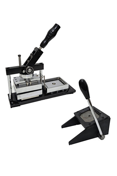 Hasyılmaz Manuel Rozet Basma ve Köşe Yuvarlama Makinesi Seti 80x53mm