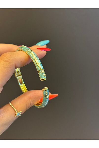 Gönülden Tasarım Steel Mineli Patterned Women's Handcuff Bracelet