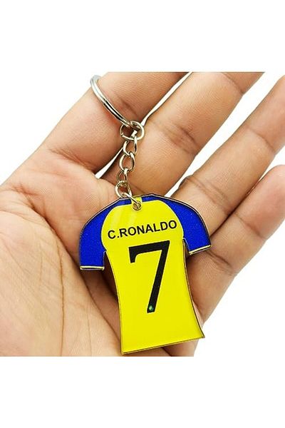 Generic Al Nassr FC Keyring – Jersey Style Football Club Souvenir Keychain for Kids and Adults 8+