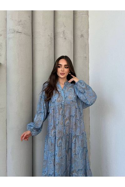 JESSE STORY Women's Hijab Dress Modal Fabric Ethnic Patterned Dress