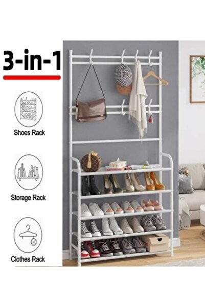 Türkiye 5-Tier Stainless Steel Coat And Shoes Rack For Home