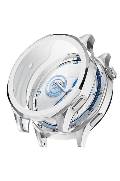 REDz Accessories Carcasă de protecție moale cu capac, Huawei Watch GT5 (46MM), protecție ecran, silicon, argintiu