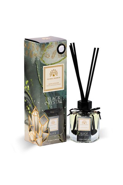 global fashion Luxury Reed Diffuser 100ml – French Essence, Long-Lasting Scent, Eco Home Decor Gift (Black Crystal)
