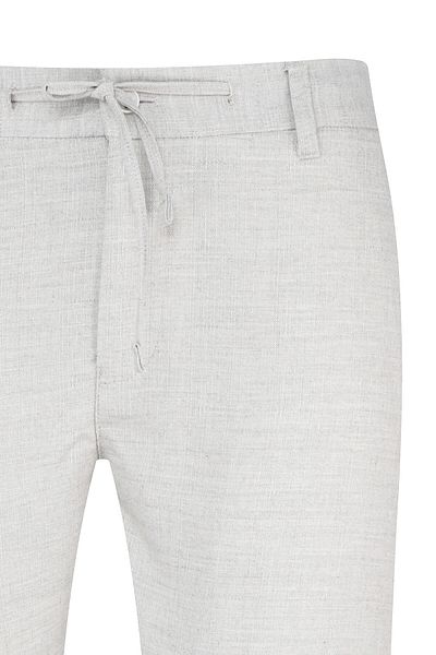 Hatemoğlu Gray Relaxed Cut Striped Linen Jogger Pants with Side Pockets