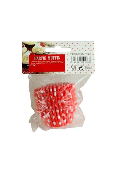 gogiva Minion muffin paper set, Red with white polka dots, 2.5x4 cm, 100 pcs