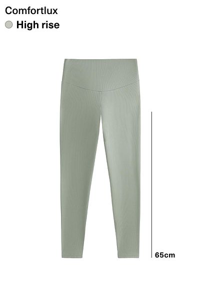 Oysho Comfortlux high rise rib 65cm ankle-length leggings