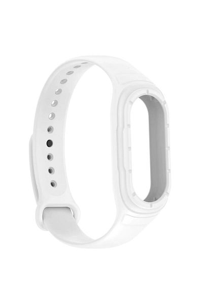 REDz Accessories Sport Strap for Xiaomi Mi Band 8 / Band 9, Adjustable with Button, Silicone, White