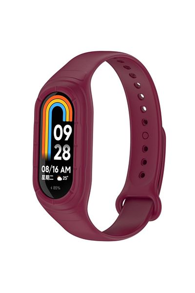 REDz Accessories Sport Strap for Xiaomi Mi Band 8 / Band 9, Adjustable with Button, Silicone, Burgundy