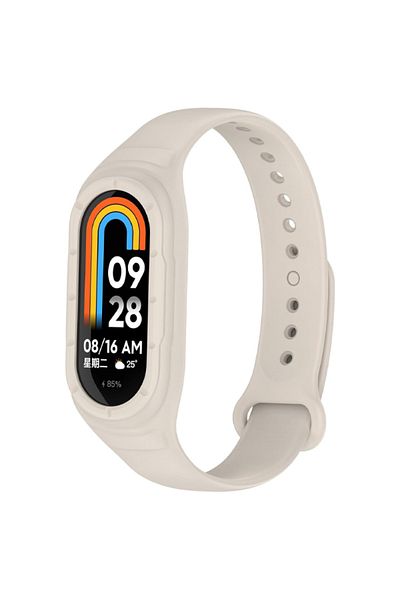 REDz Accessories Sport Strap for Xiaomi Mi Band 8 / Band 9, Adjustable with Button, Silicone, Cream