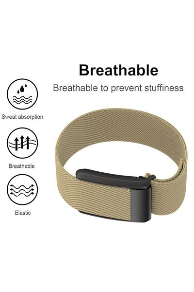REDz Accessories Woven Sport Strap, Whoop Compatible, Adjustable, Elastic Nylon, Dark Cream