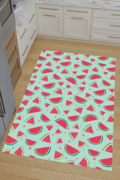 Charmbi Karpuz Mutfak Halısı – Kaymaz Taban Makinede Yıkanabilir Antialerjik Leke Tutmaz Dijital Baskı
