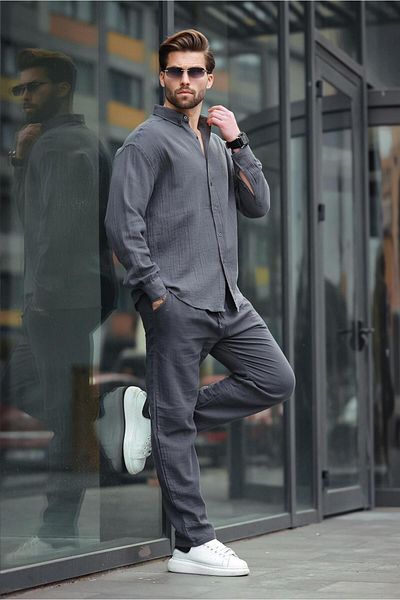 Madmext Smoked Shirt Pants Men's Double Suit E7322