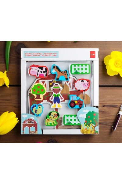 Home لعبة خشبية لتعلم الحيوانات المزرعة لعبة تنمو