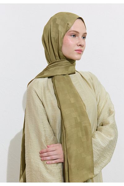 Freshscarfs Nori Silky Jacquard Shawl Soil