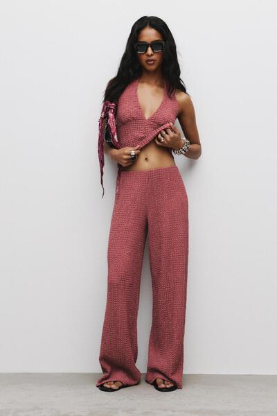 Pull & Bear Kırışık efektli rustik pantolon