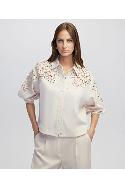 İpekyol Embroidery Applique Shirt Jacket