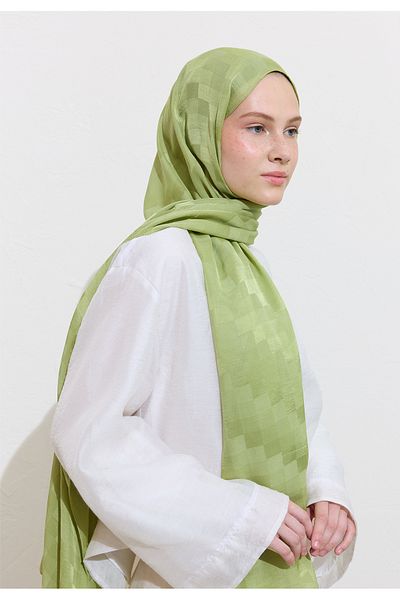 Freshscarfs Nori̇ Silk Jacquard Shal Mint