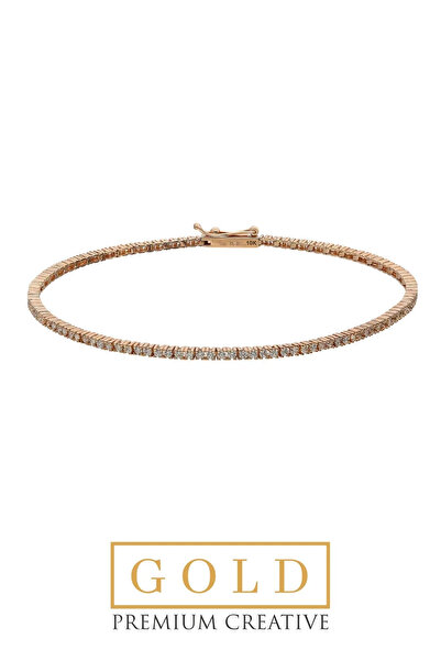 So CHIC... Rose Altın Sertifikalı Premium Created Taşlı Su Yolu Bileklik