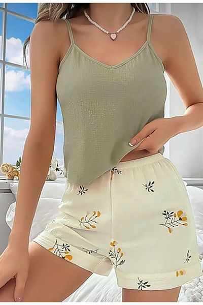 mamirko designed for you Bürümcük Thin Strap Shorts Set