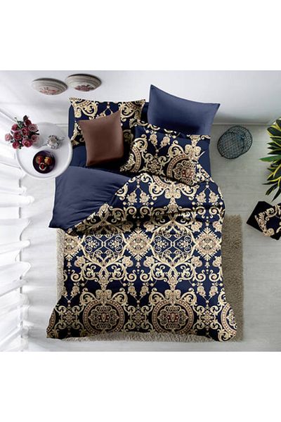 RALEX PUCIOASA Lenjerie De Pat 2 Persoane Tip Poplin, 100% Bumbac Satinat, Printare Reactiva, 4 Piese
