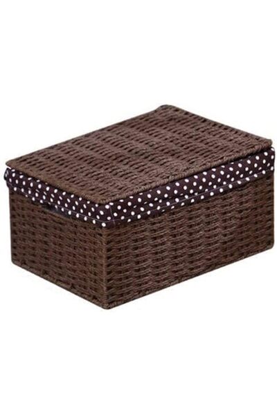 genric FFD Set of 3 Wicker Storage Baskets with Lids