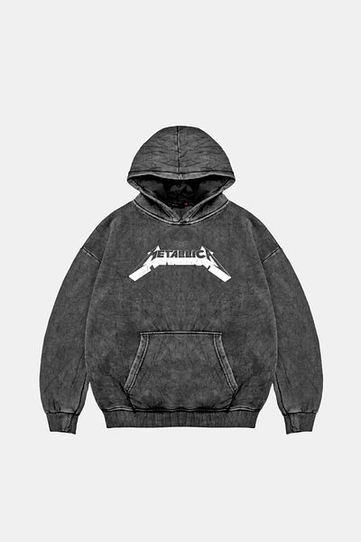 Bak Moda Metallica and Justice for All Printed Women's Washable Black Hoodie